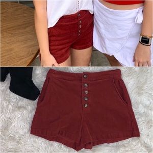 Gianni Bini Red Corduroy Button Shorts